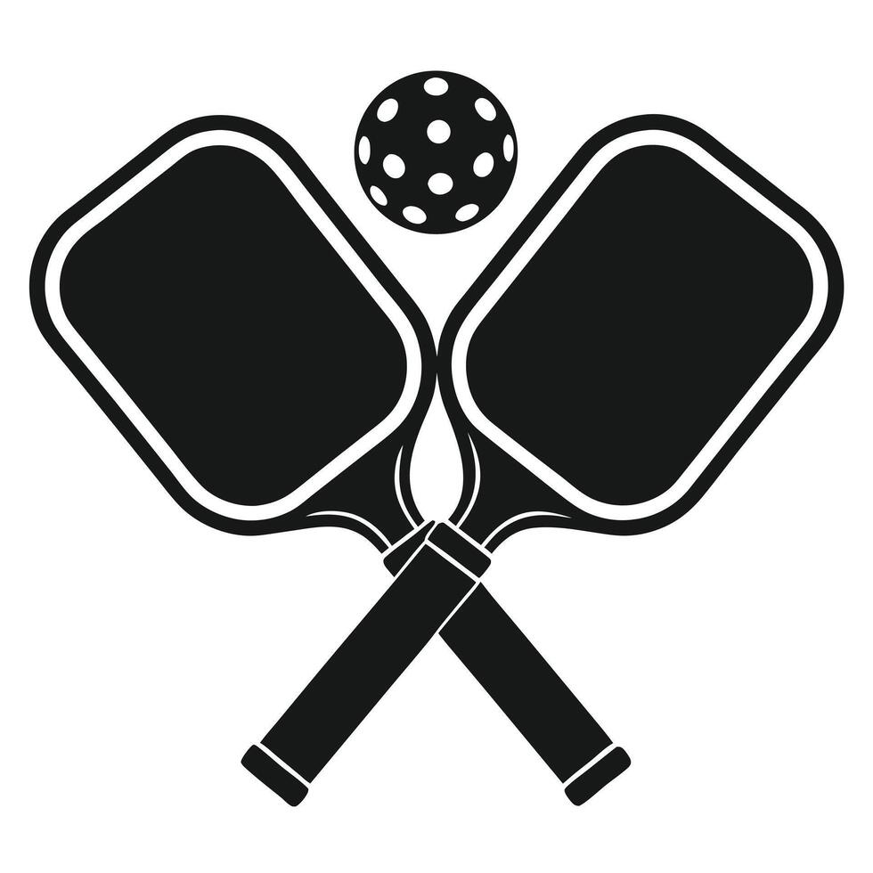 Pickleball Paddles Silhouette Minimalist Art Featuring Two Sleek Paddles vector