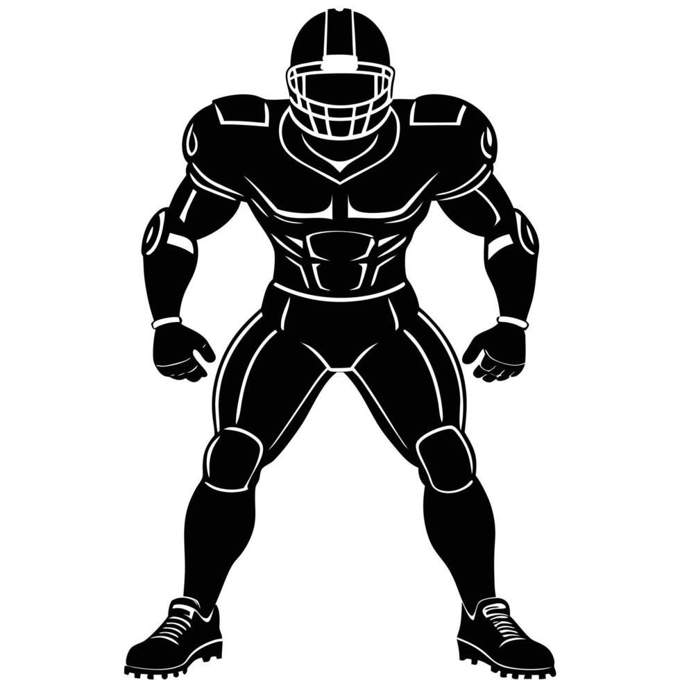 Football Player Silhouette Running Pose with Athletic Motion and Energy vector