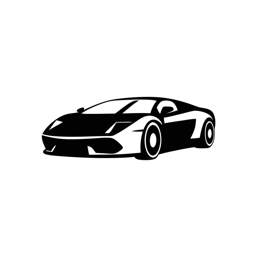Stylized Black Car Silhouette Modern Sleek Automobile Art vector