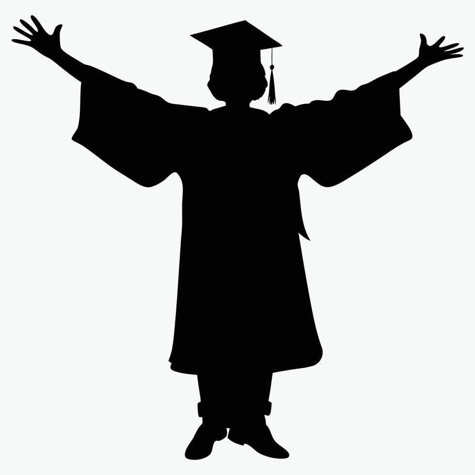 Detailed Black Silhouette of a Proud Lawyer Standing in a Confident Professional Pose vector
