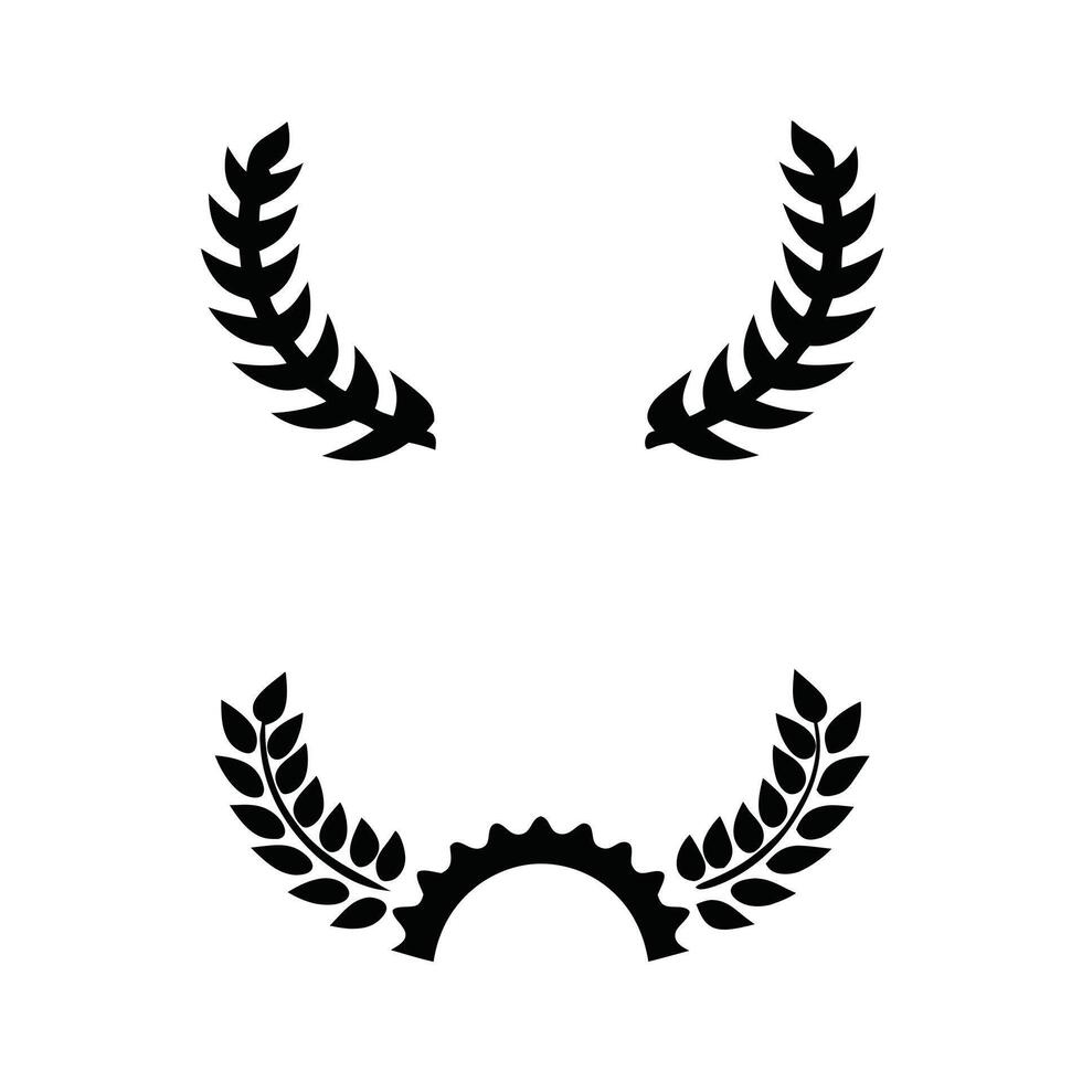 Symmetrical Black Silhouette of a Laurel Wreath Representing Honor and Victory vector