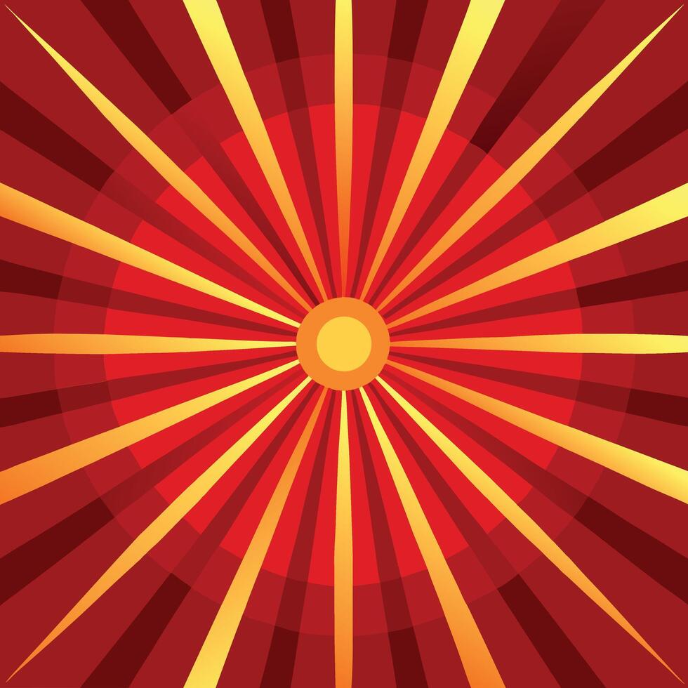 Abstract Red and Gold Sunburst Background Design vector