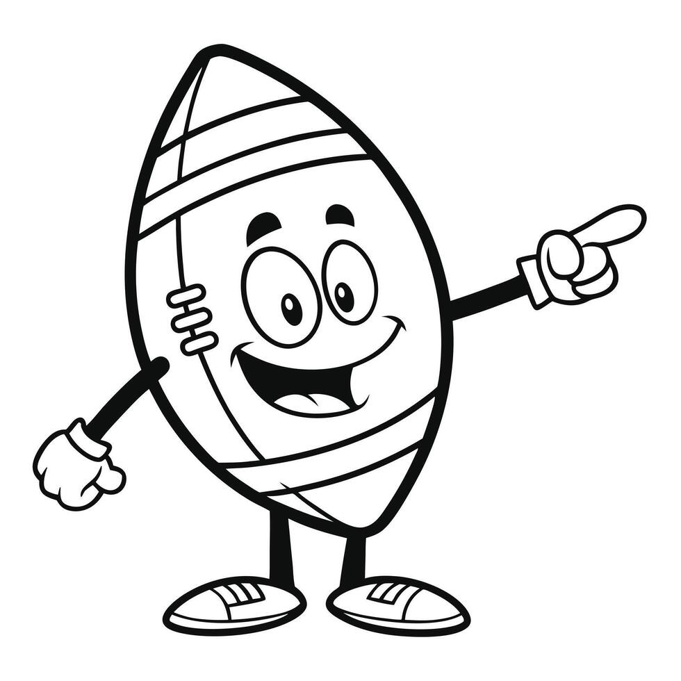 Cheerful Cartoon Football Character Pointing vector