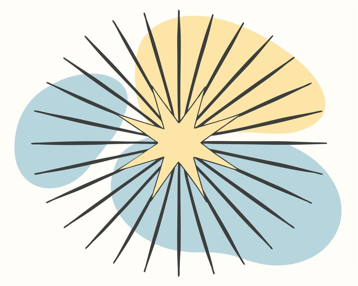 Abstract Starburst Design with Pastel Organic Shapes vector