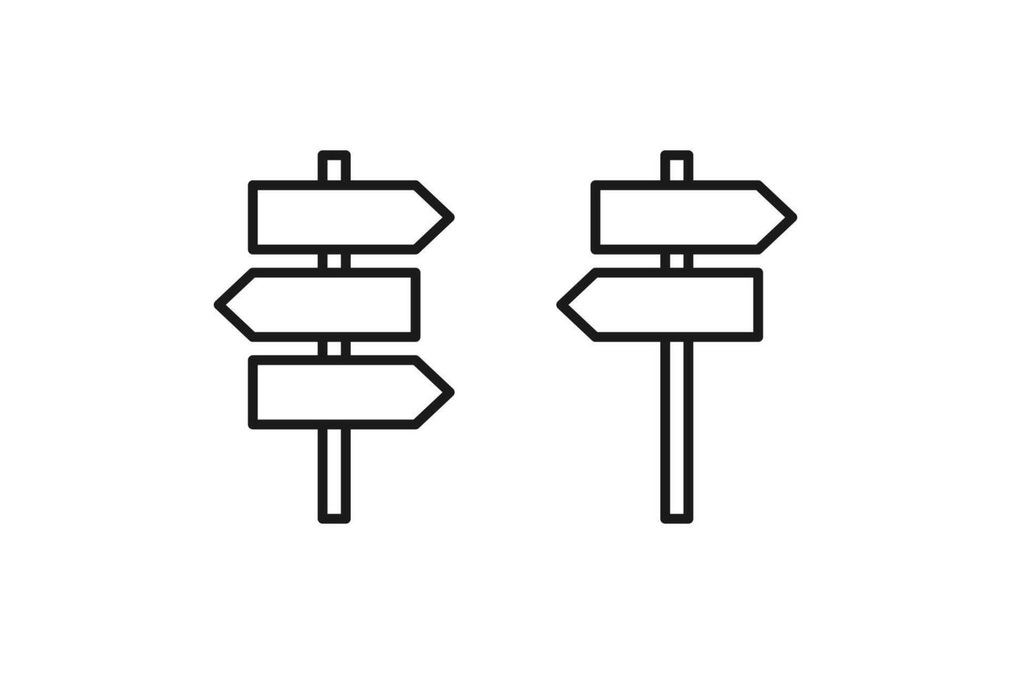 road signpost icon line design vector