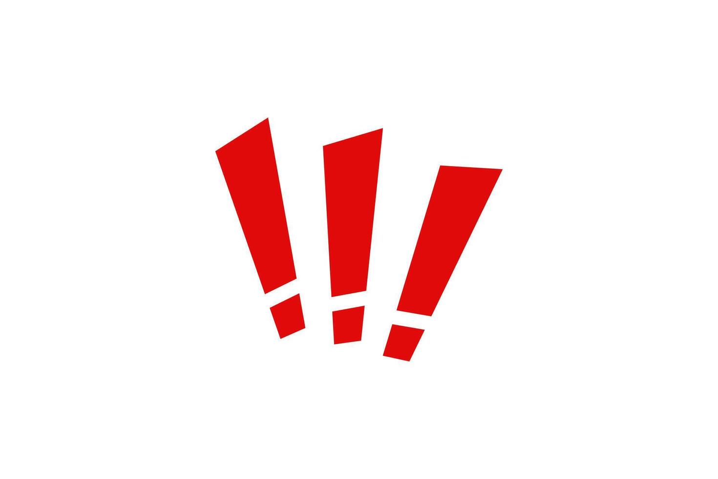 red exclamation mark flat icon vector