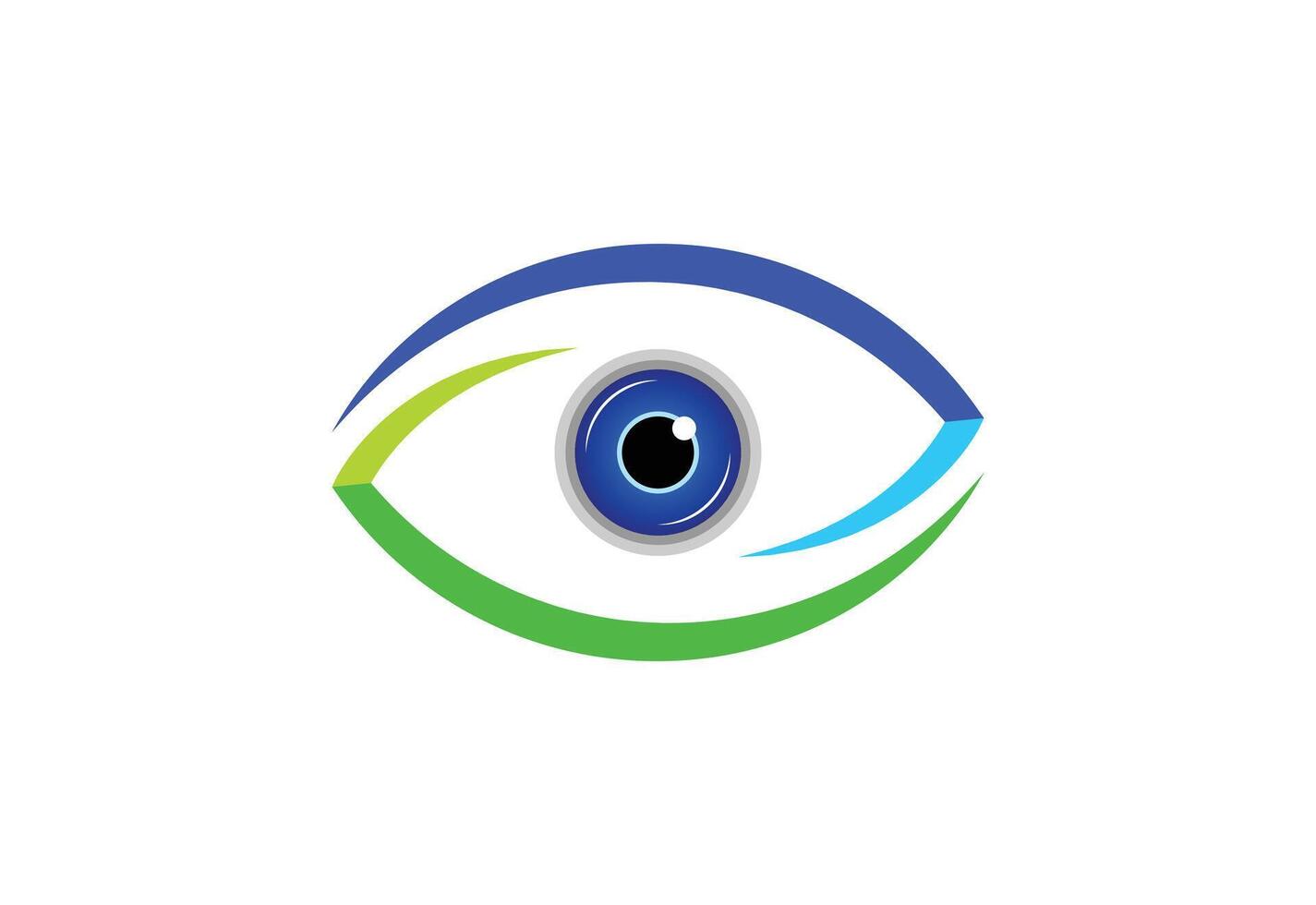 Abstract colorful Eye vision logo design, design Template. vector