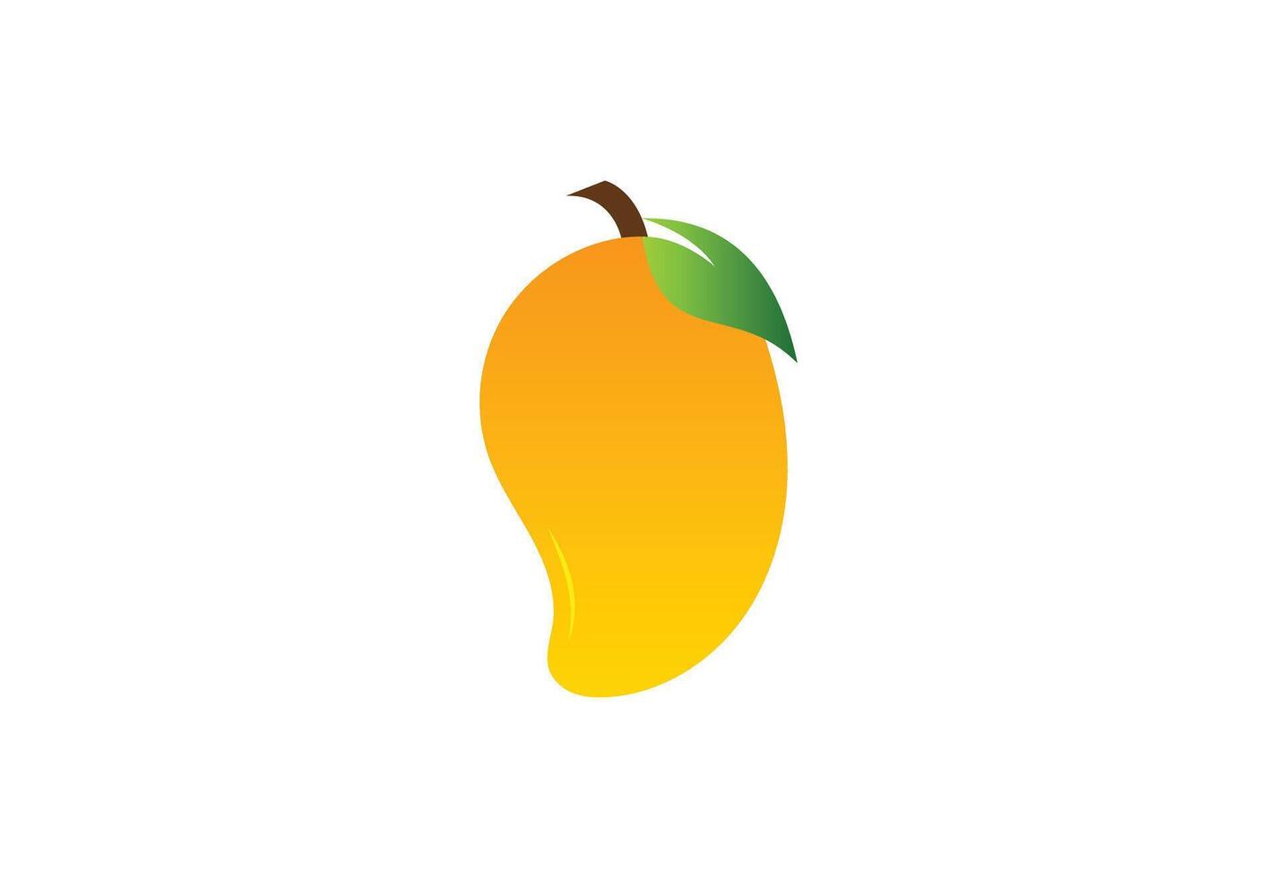 Fresh Mango with leaves logo design, design concept. vector