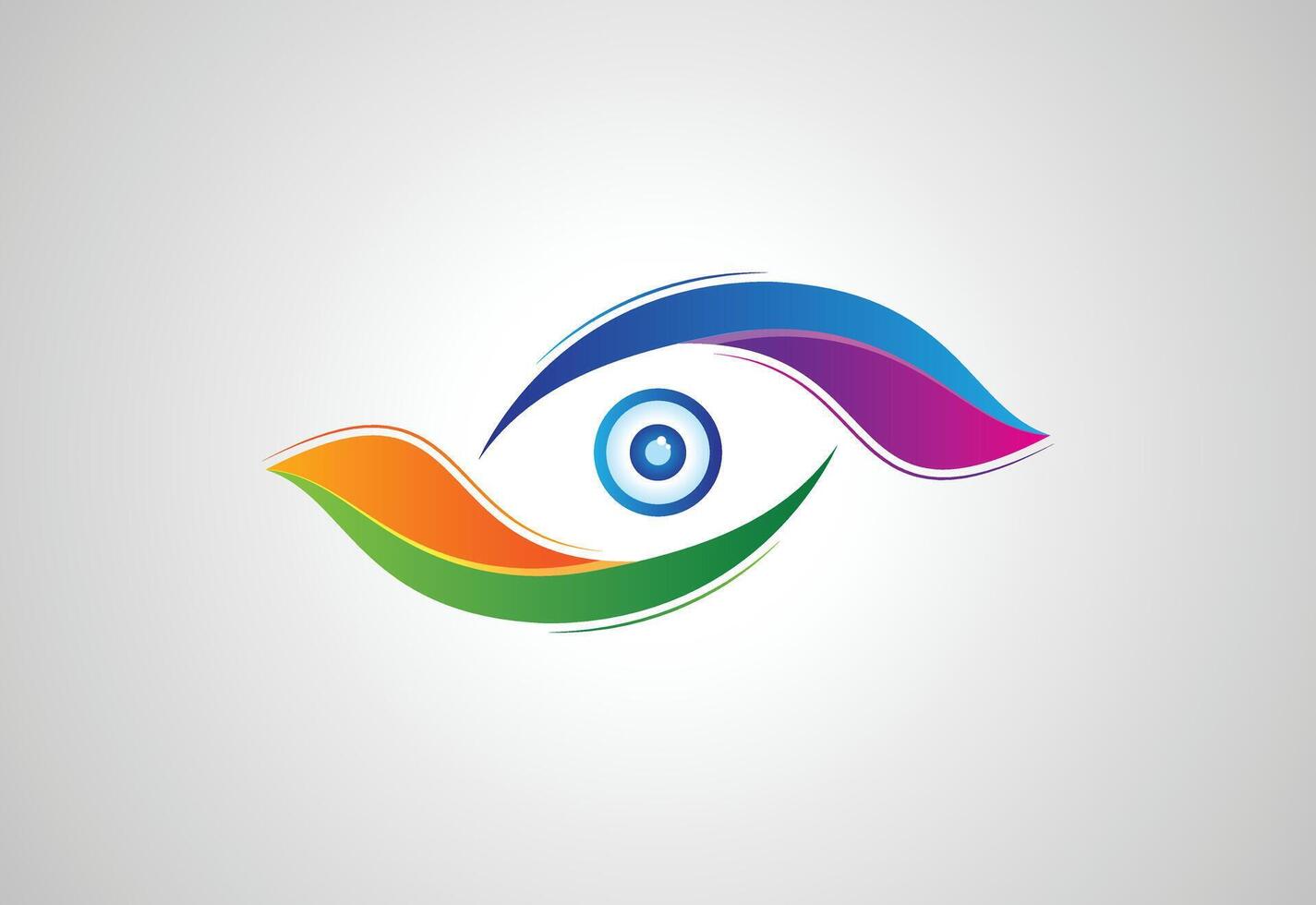 Abstract colorful Eye vision logo design, design Template vector