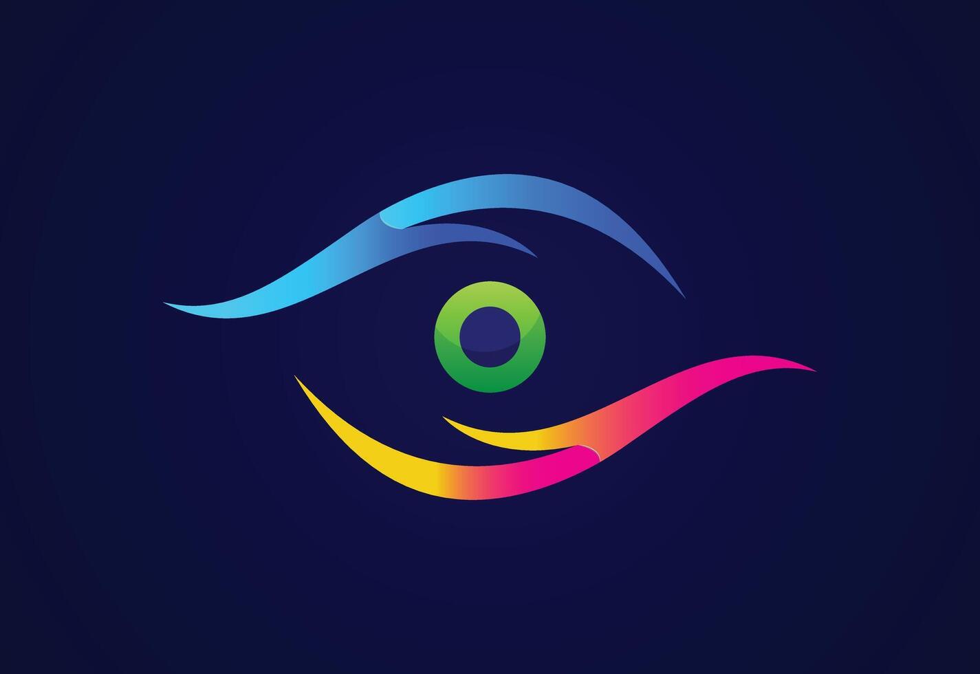 Abstract colorful Eye vision logo design, design Concept. vector