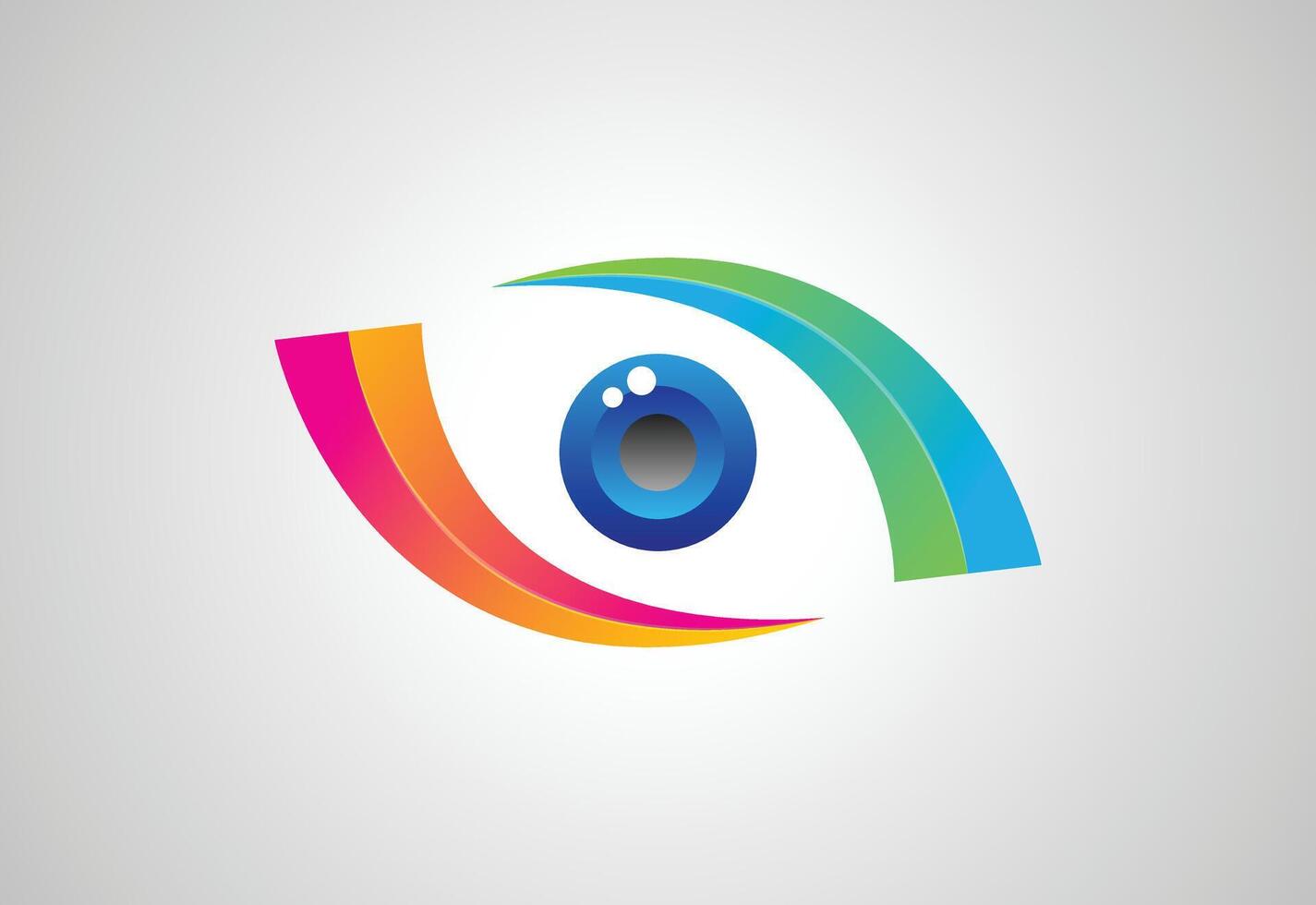 Abstract colorful Eye vision logo design, design Concept vector