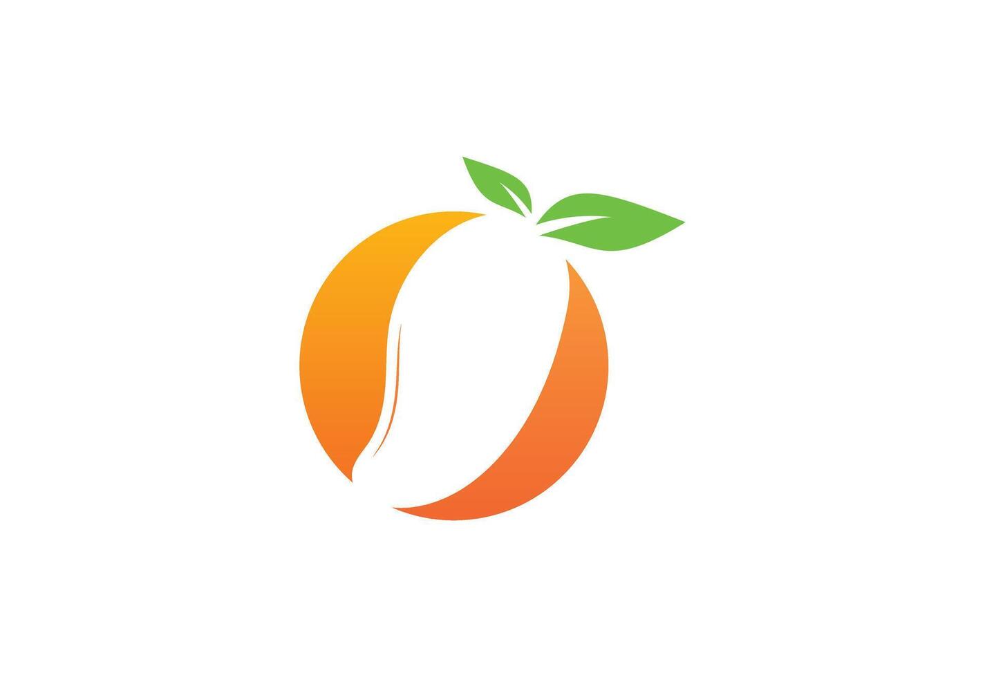 Fresh Mango with leaves logo design, illustration vector