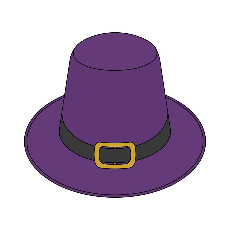 kids drawing illustration flat topped hat flat cartoon isolated vector