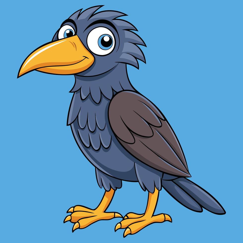 Minimalist Crow Line Art vector