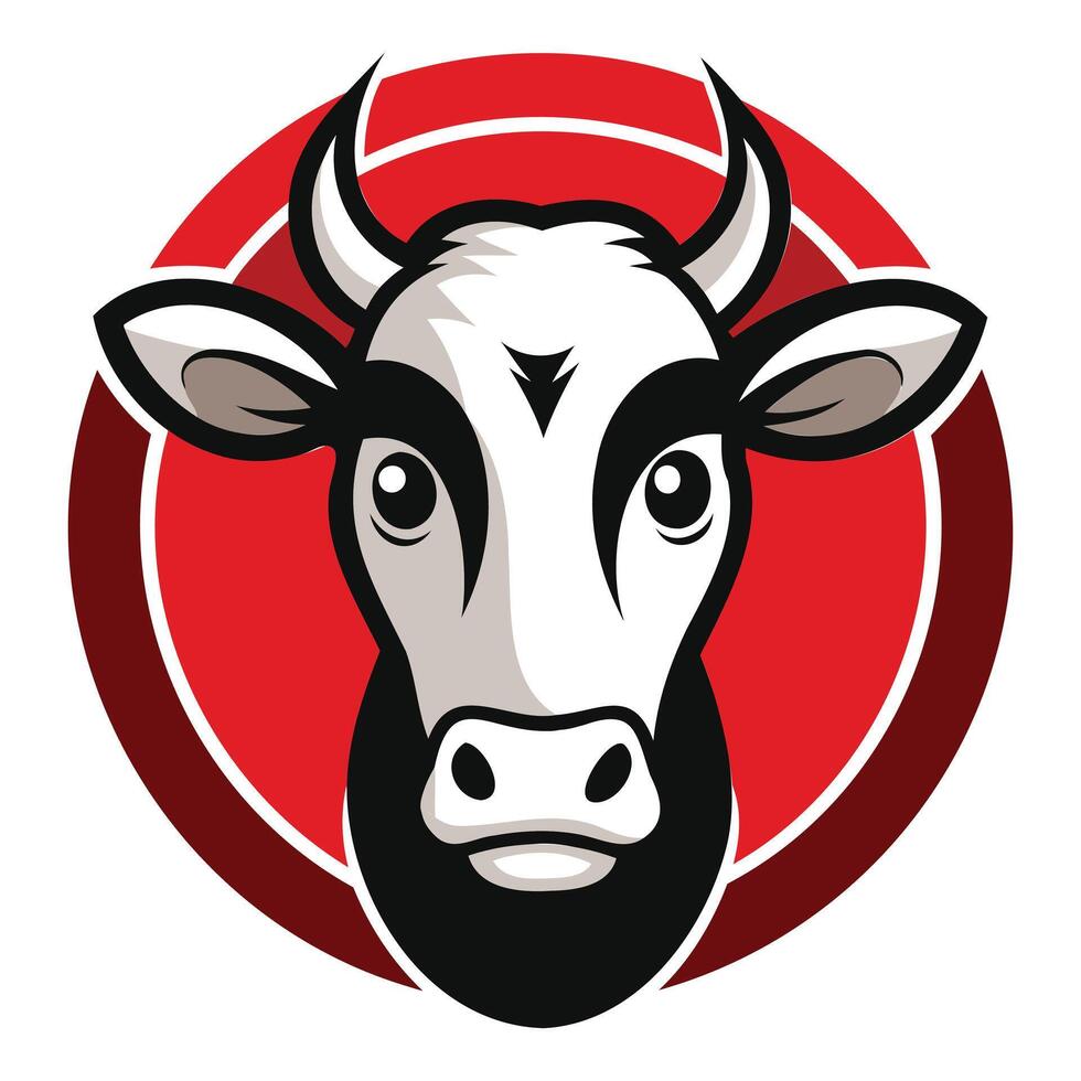 Fierce Cow Head Mascot Logo vector