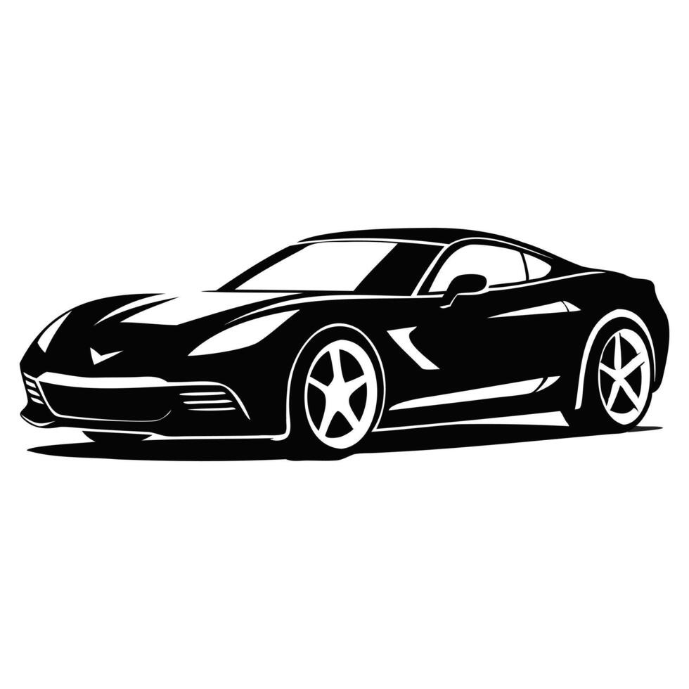 Modern Car Silhouette Illustration vector