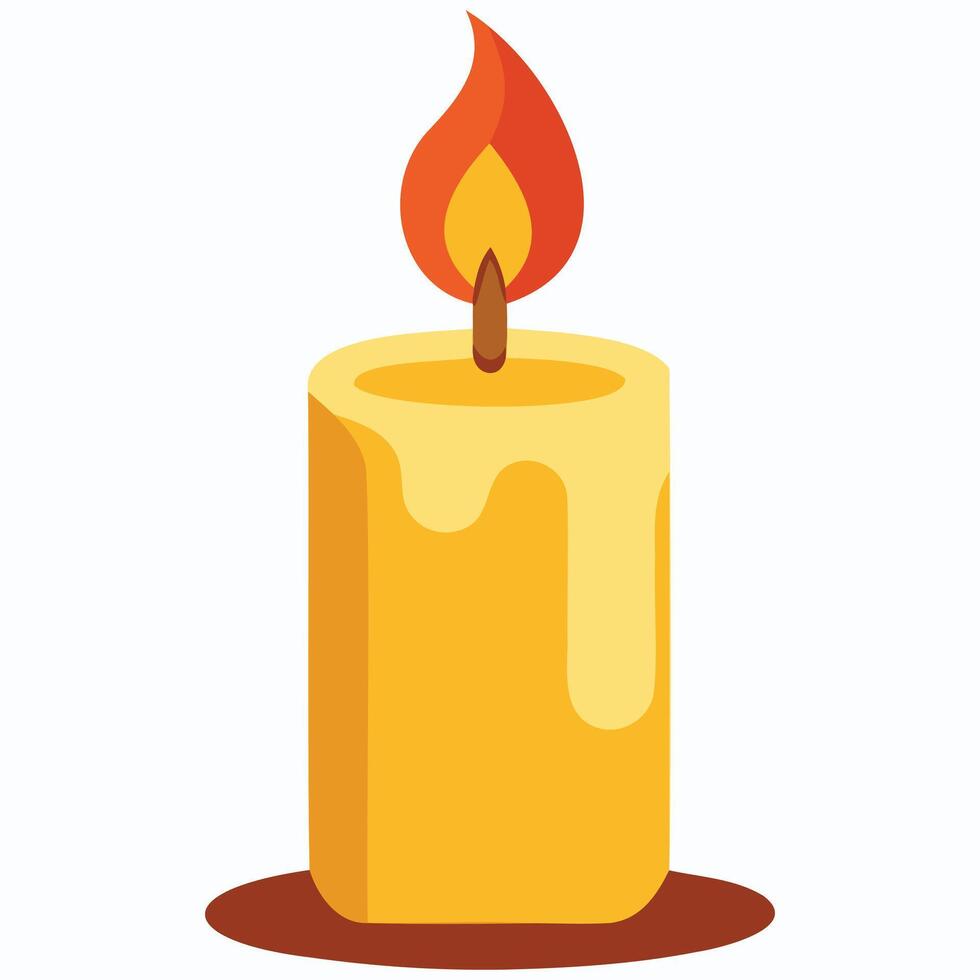 Wax Candle with Flame Art vector