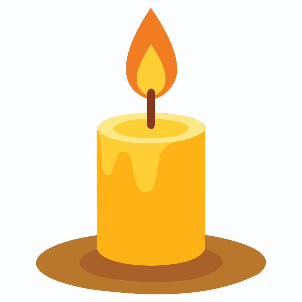 Melting Candle with Fire Graphic vector