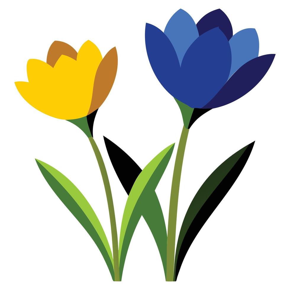 Minimal Crocus Blossom Artwork vector