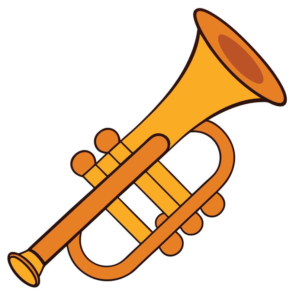Flat of Trumpet for Web and Print vector