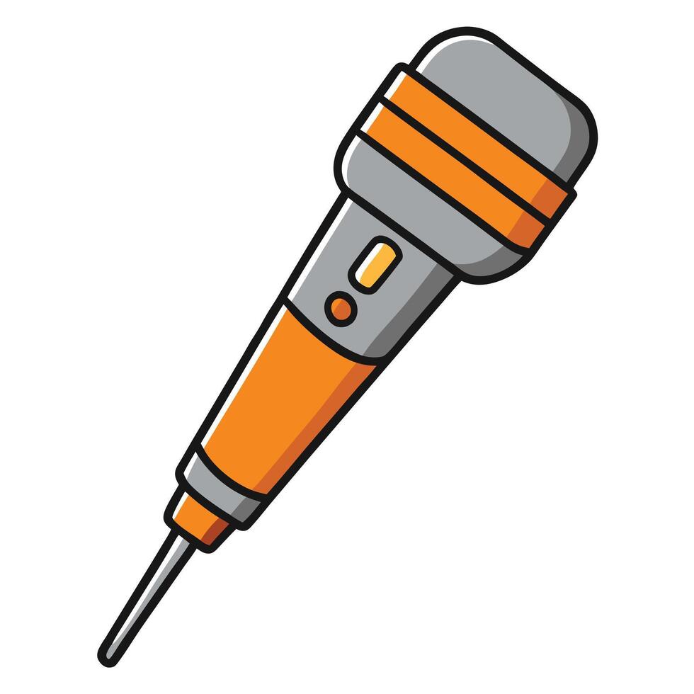 Flat Cartoon Style Microphone vector