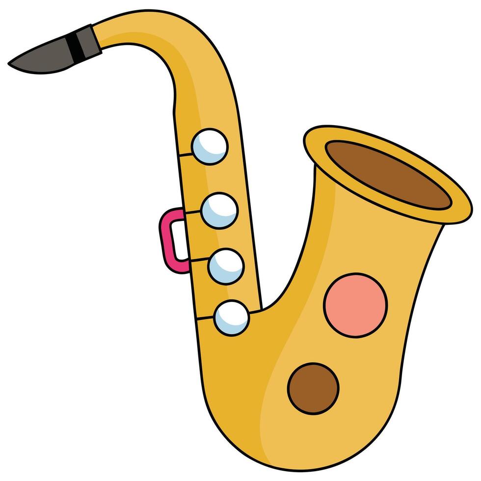Retro Saxophone Flat Icon vector