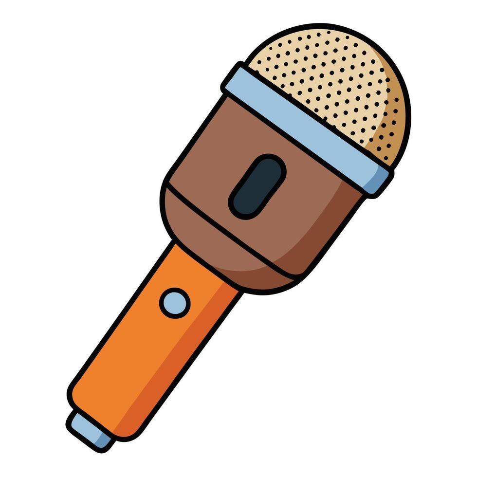 Flat Voice Recording Mic Illustration vector