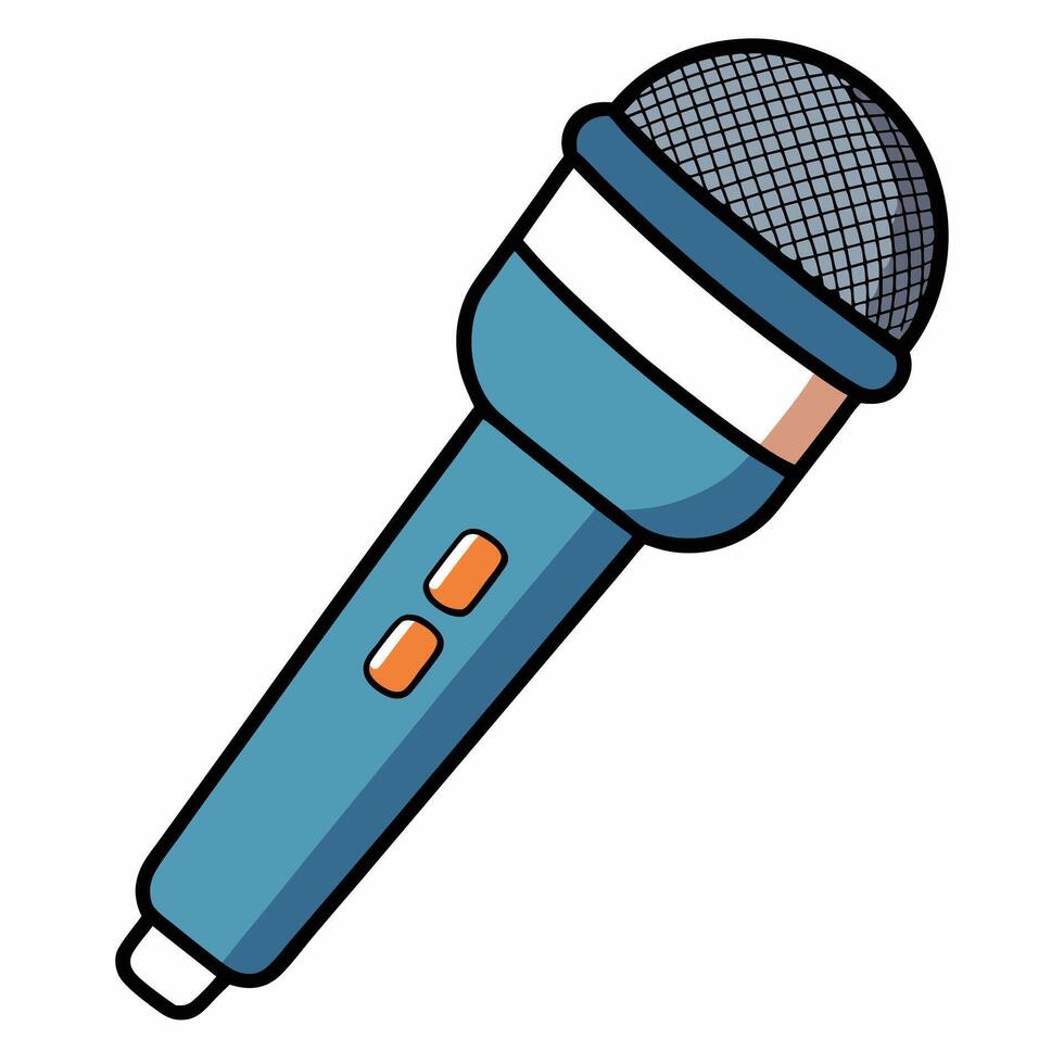 Flat of Vocal Microphone vector