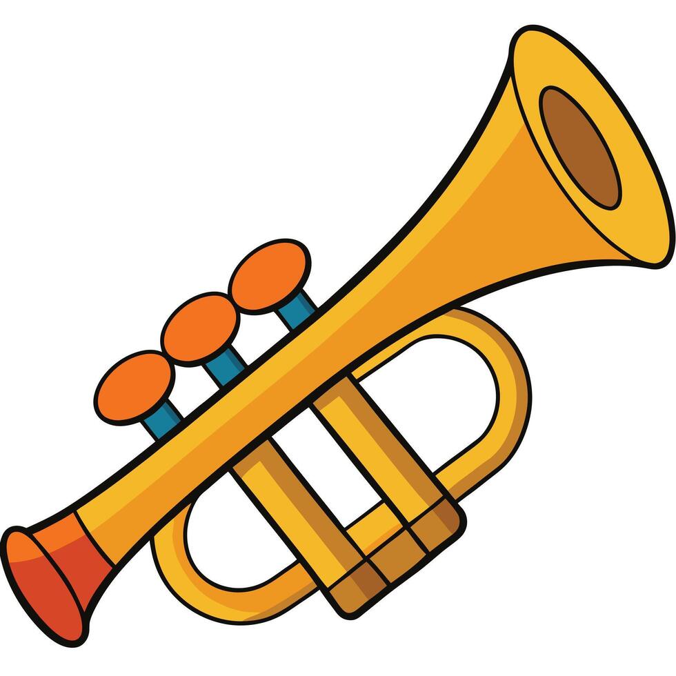 Minimal Trumpet Icon in Solid Color vector