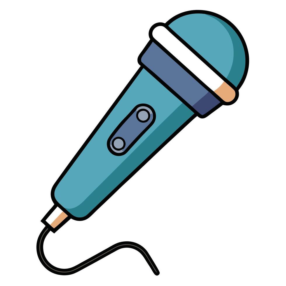 Flat Audio Equipment Icon Microphone vector