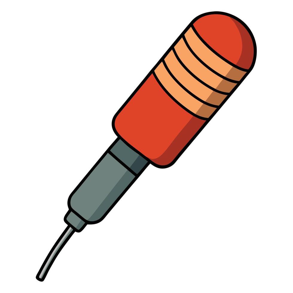 Microphone Clipart in Clean Flat Style vector