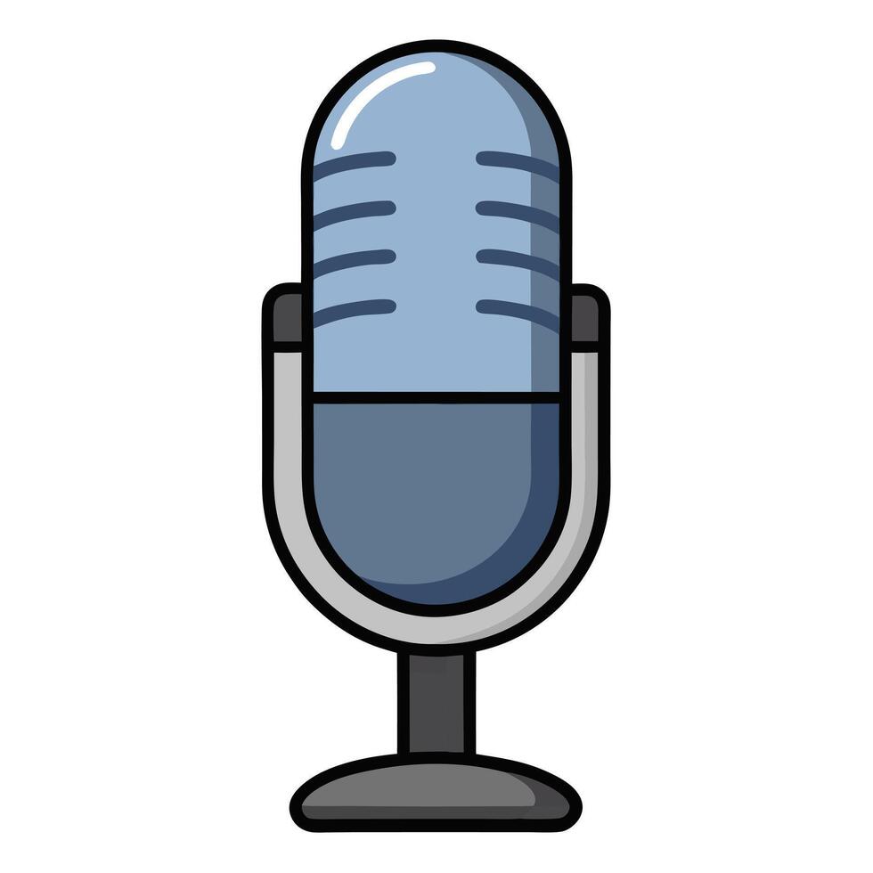Flat Broadcasting Microphone vector