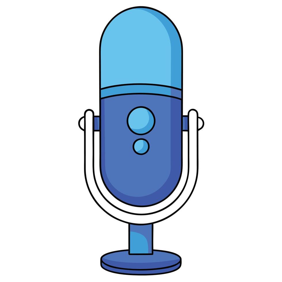 Simple Flat Style of Microphone vector