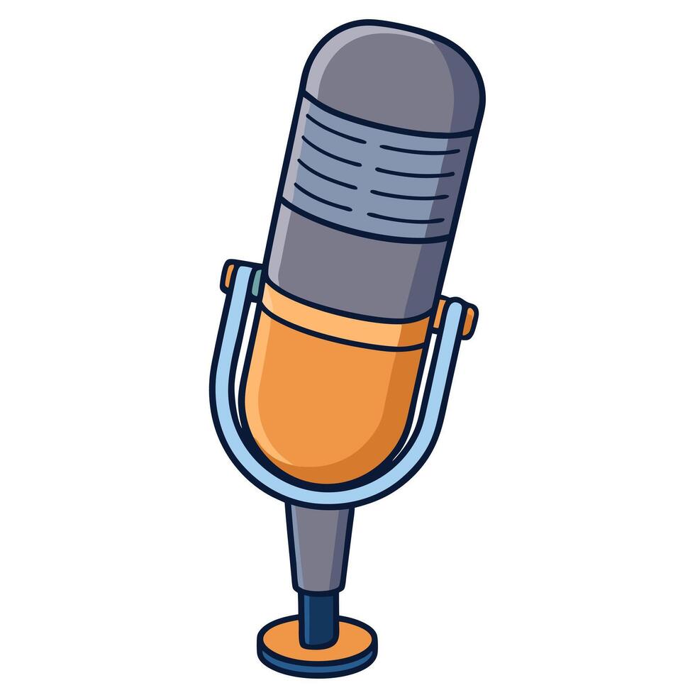 Flat Microphone for Social Media Posts vector