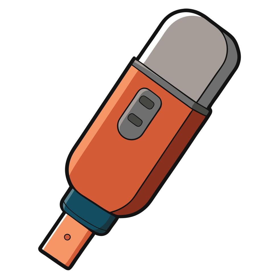 Flat Colorful Microphone Clipart vector