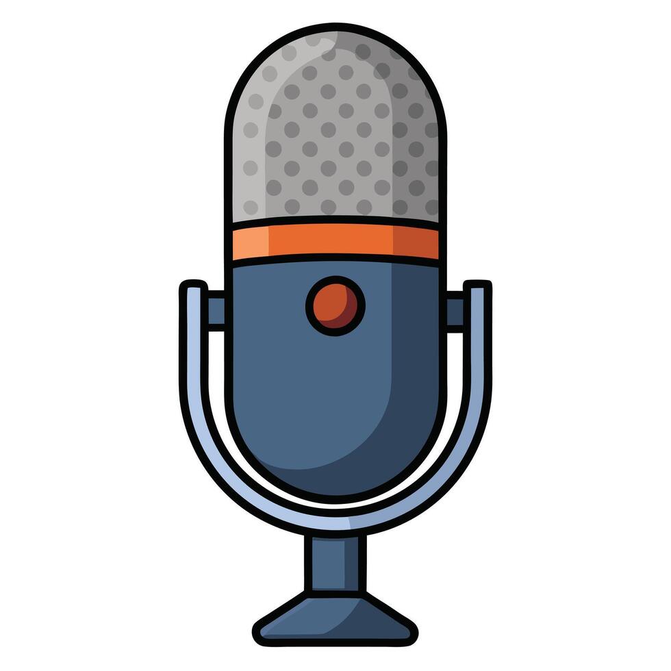 Modern Flat Style Mic Illustration vector