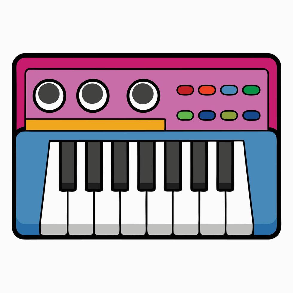 Isolated Flat of Synthesizer vector