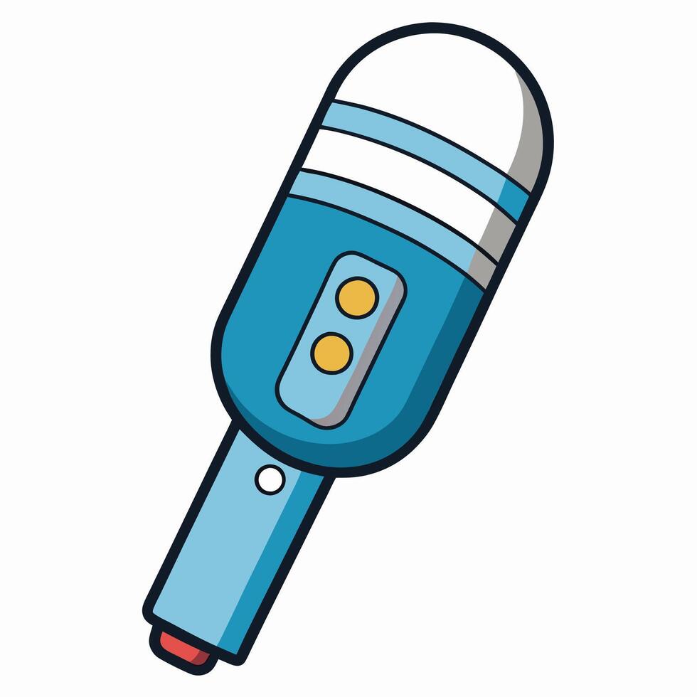 Flat Microphone Illustration on White Background vector
