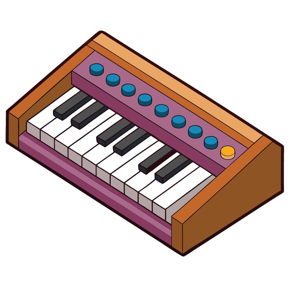 Flat of Music Synthesizer Isolated vector