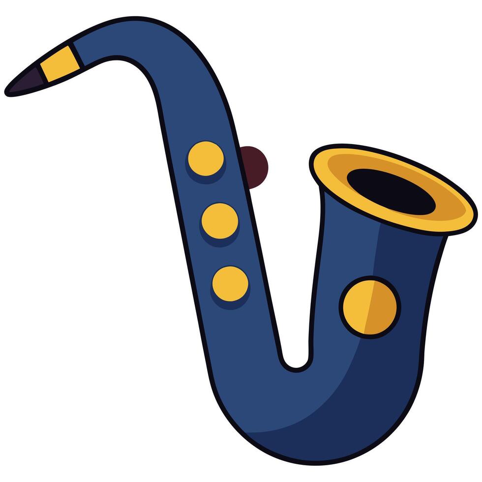 Flat Style Saxophone for Posters and Flyers vector