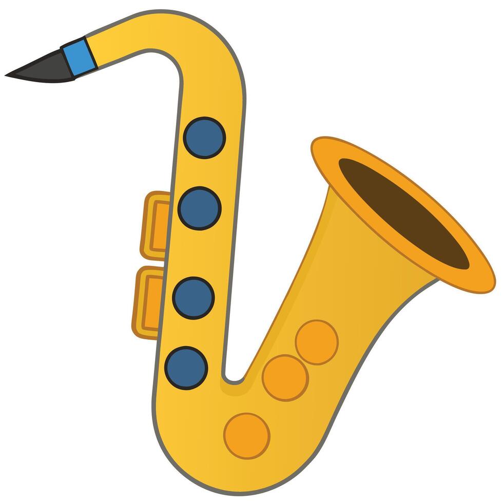 Flat Jazz Saxophone Design Isolated vector