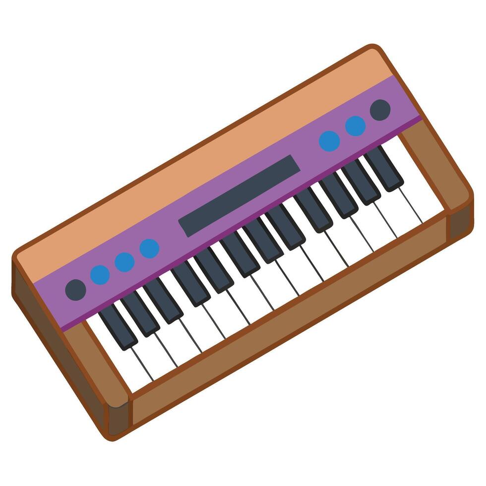 Solid Color Synthesizer Illustration Flat Style vector