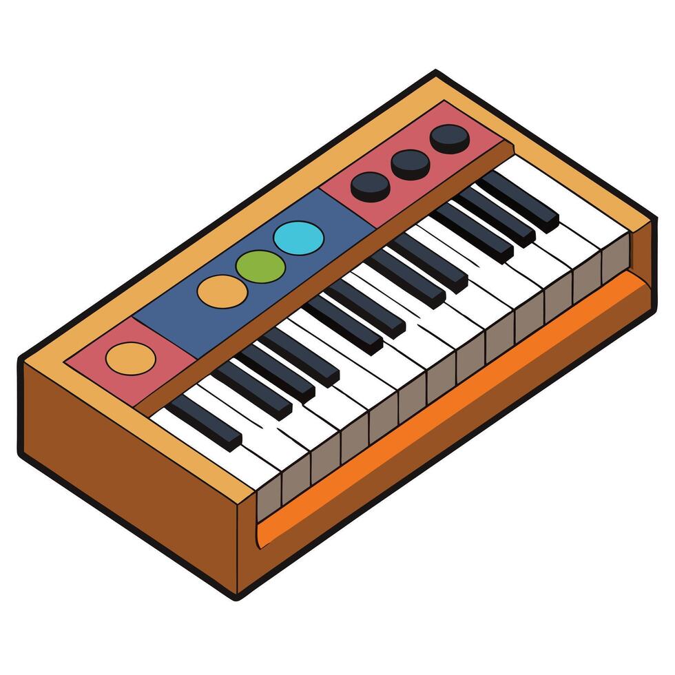 Flat Cartoon Synthesizer Design vector
