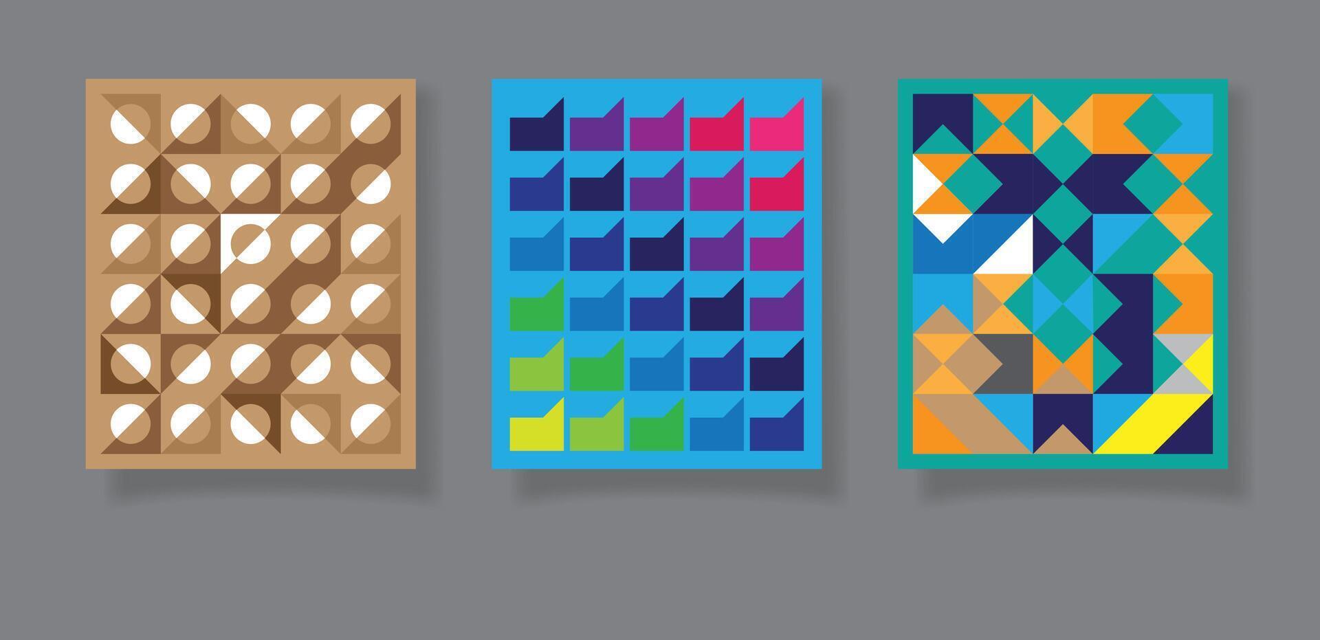 Abstract bauhaus geometric pattern backgrounds for text, minimalist geometric designs with simple shapes and elements vector