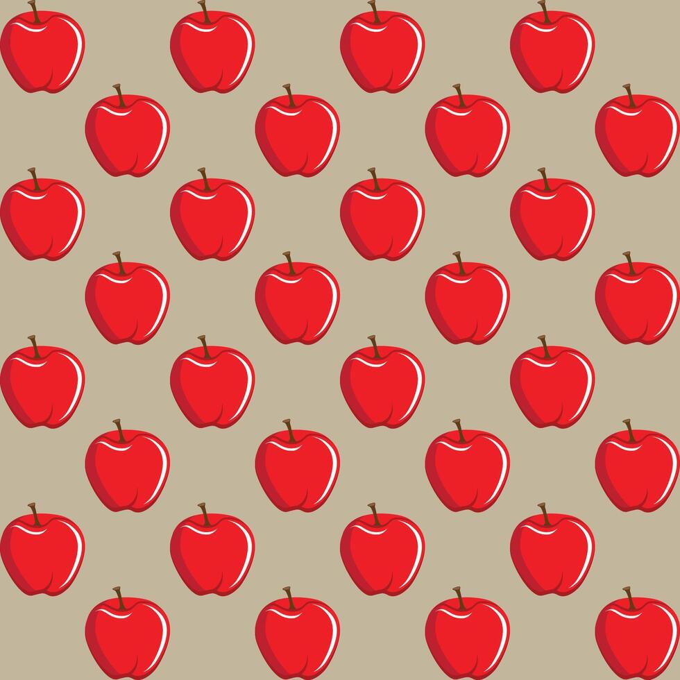 Apple fruit abstract seamless pattern light background retro style illustrator vector