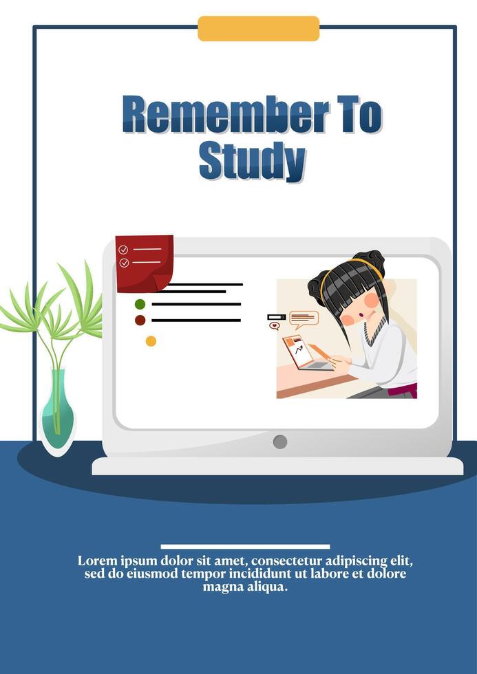 Flyer A4 of remember to study vector