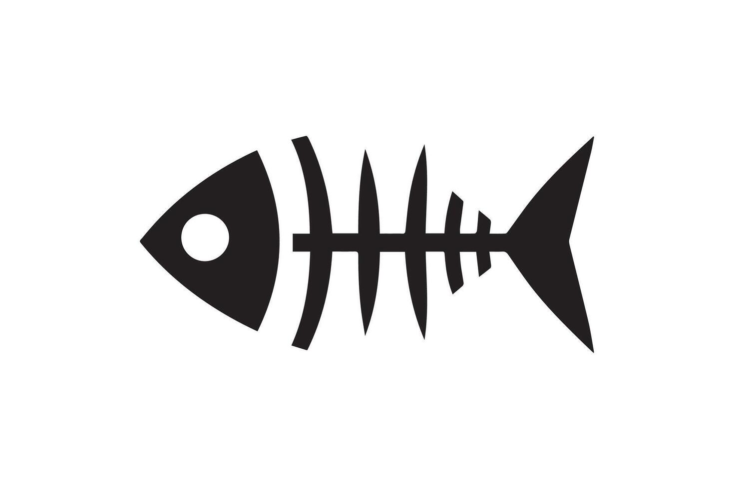 Fish skeleton icon isolated on white background vector