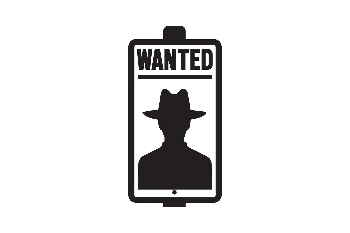 Wanted sign with a man in a hat and a hat vector
