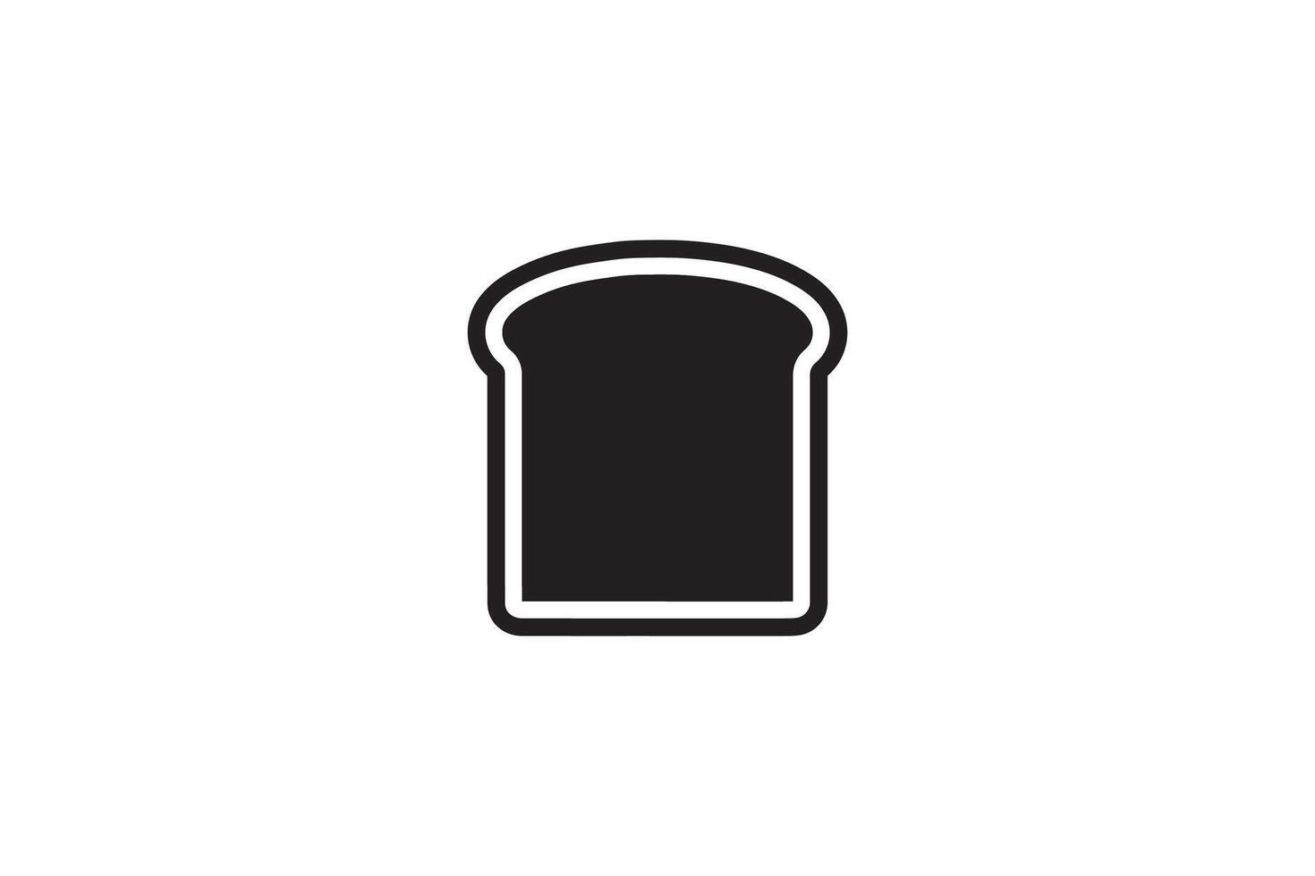 A black and white icon of a slice of bread vector