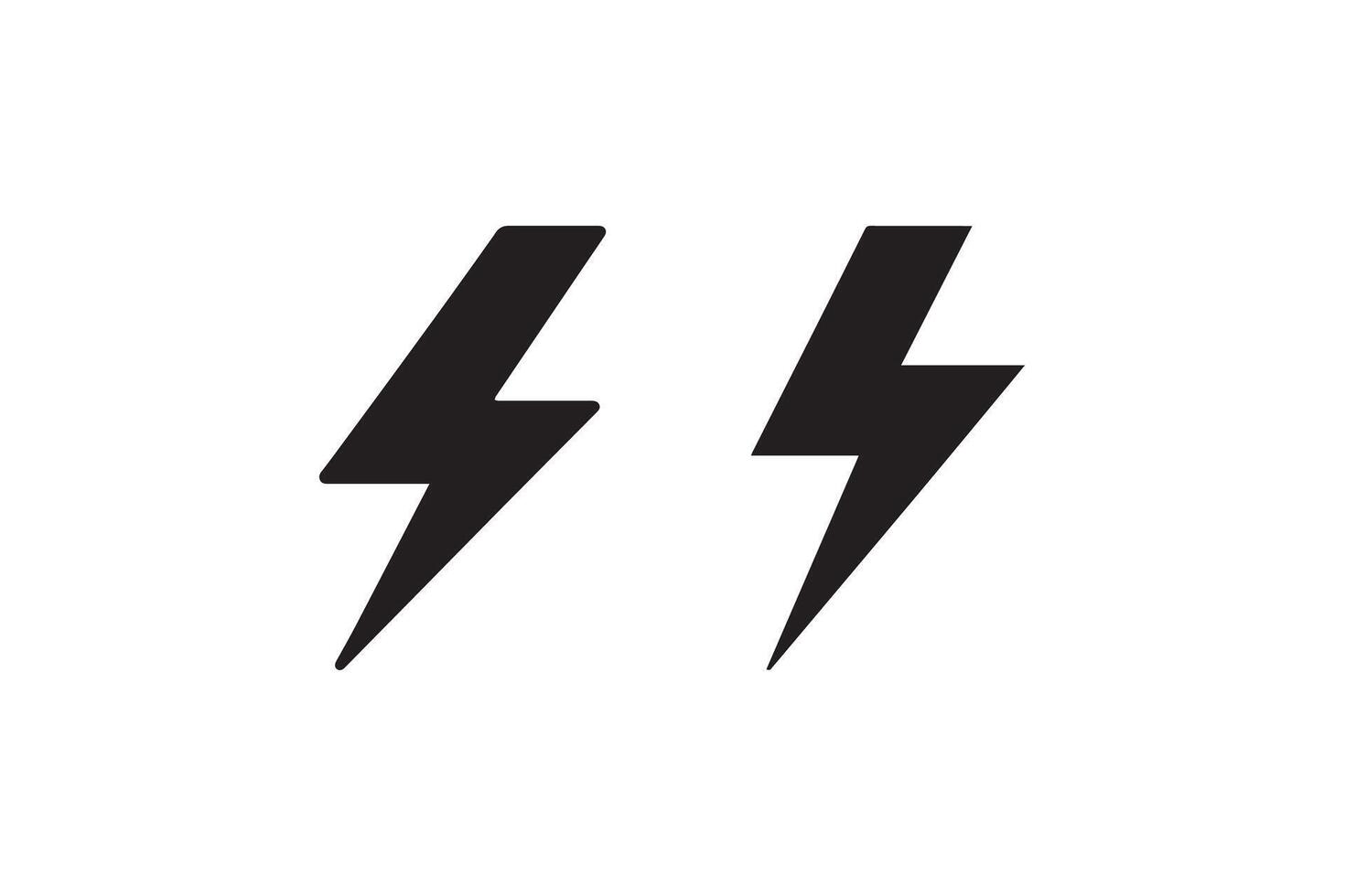 Two lightning bolts are shown on a white background vector